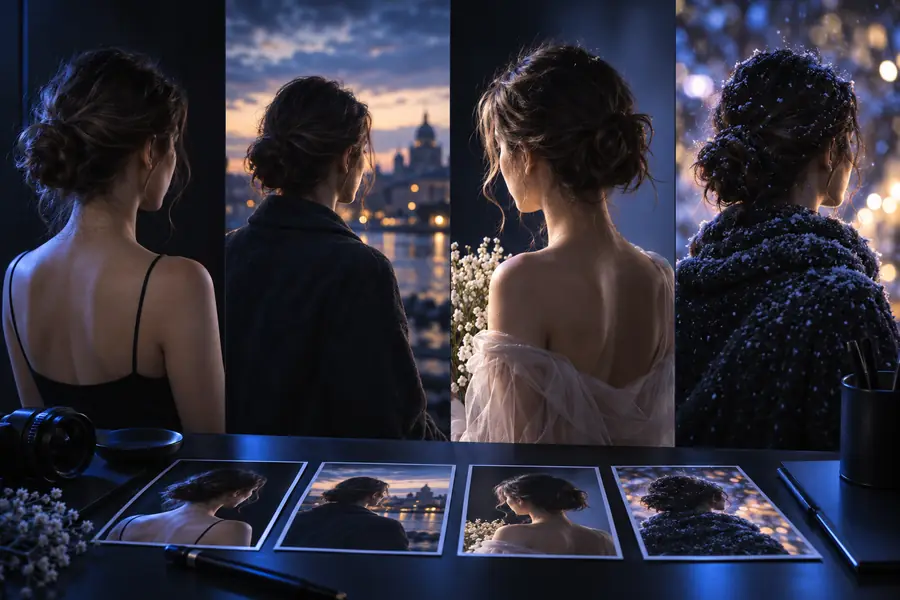 Portrait comparison showing different image treatments
