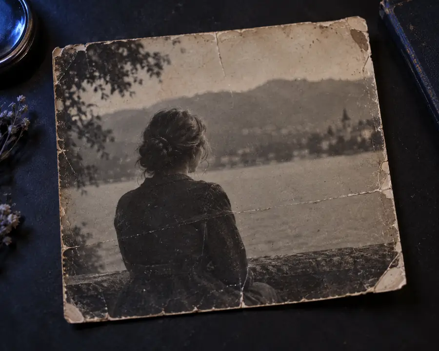 Originales altes Foto vor einer beispielhaften Restaurierung
